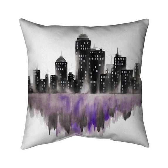 Begin Home Decor 5543-1818-CI341-1 18 x 18 in. Purple Watercolor Cityscape-Double Sided Print Indoor Pillow Cover