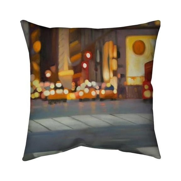 Begin Home Decor 5543-1818-CI355 18 x 18 in. Blurred View of New York-Double Sided Print Indoor Pillow Cover