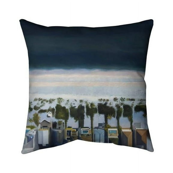 Begin Home Decor 5543-1818-CO127 18 x 18 in. Birds Eye View of Beach-Double Sided Print Indoor Pillow Cover