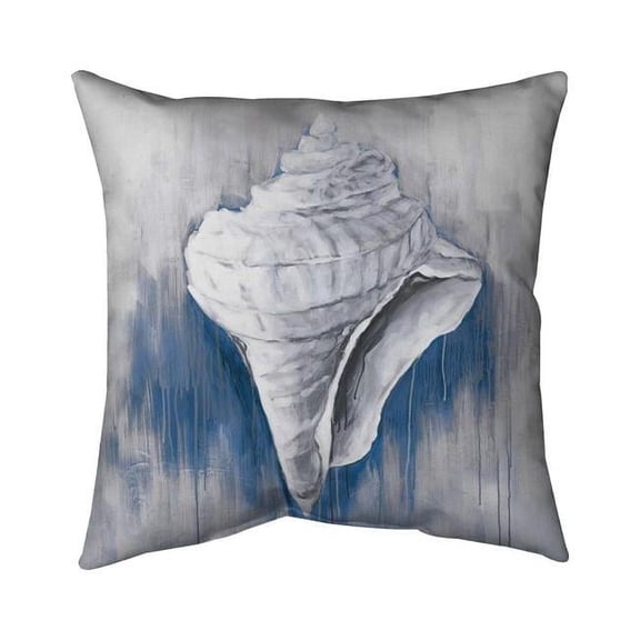 Begin Home Decor 5543-1818-CO23-1 18 x 18 in. Blue Conical Shell-Double Sided Print Indoor Pillow Cover