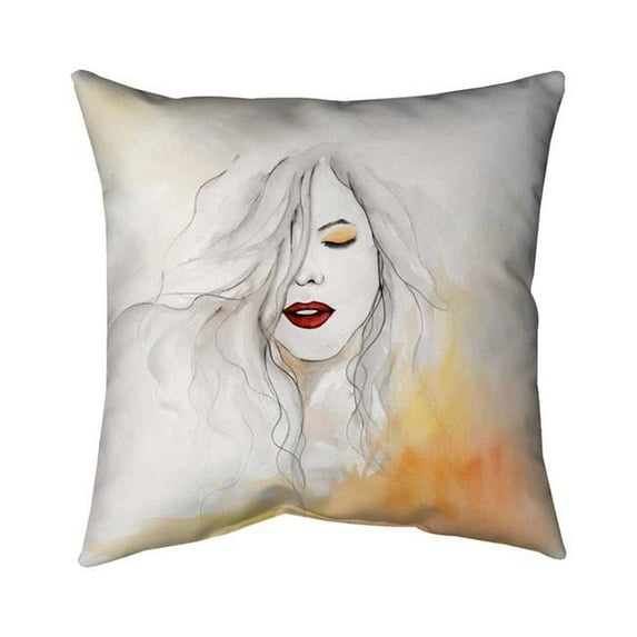 Begin Home Decor 5543-1818-FI45 18 x 18 in. Woman with Red Lips-Double Sided Print Indoor Pillow Cover