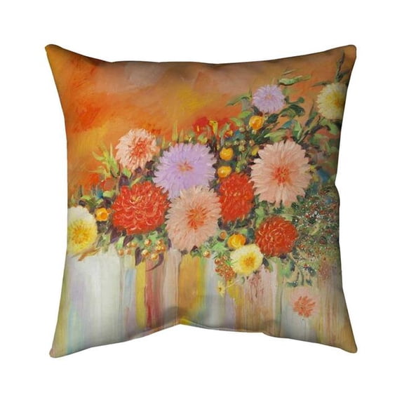 Begin Home Decor 5543-1818-FL164 18 x 18 in. Colorful Abstract Flowers-Double Sided Print Indoor Pillow Cover