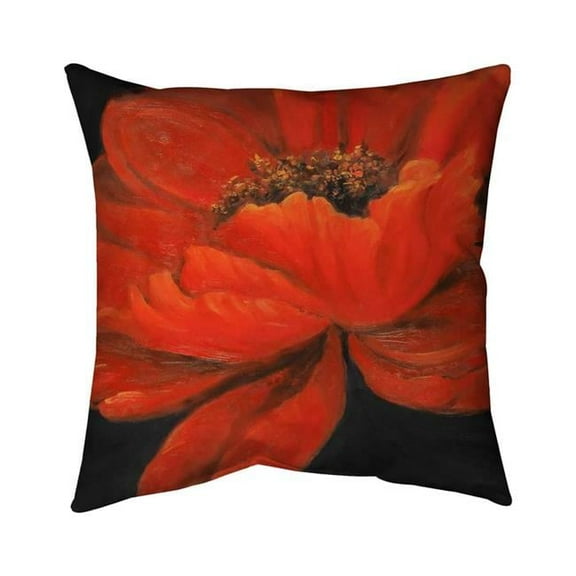 Begin Home Decor 5543-1818-FL190 18 x 18 in. Red Petal Flower-Double Sided Print Indoor Pillow Cover