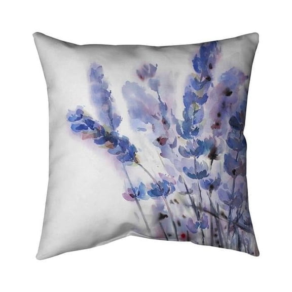 Begin Home Decor 5543-1818-FL230 18 x 18 in. Watercolor Lavender Flowers-Double Sided Print Indoor Pillow Cover