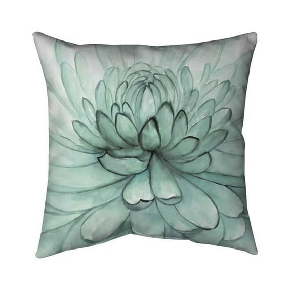 Begin Home Decor 5543-1818-FL333 18 x 18 in. Turquoise Flower-Double Sided Print Indoor Pillow Cover