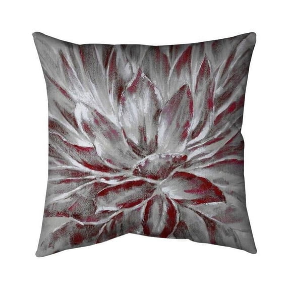 Begin Home Decor 5543-1818-FL95-1 18 x 18 in. Red & Grey Flower-Double Sided Print Indoor Pillow Cover
