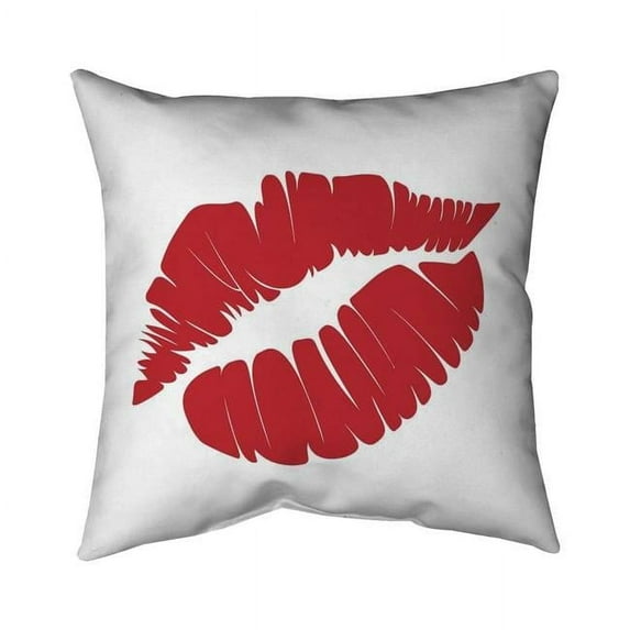 Begin Home Decor 5543-1818-MI6 18 x 18 in. Red Lipstick Mark-Double Sided Print Indoor Pillow Cover
