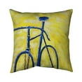 thumbnail image 1 of Begin Home Decor 5543-1818-TR24 18 x 18 in. Blue Bike on Yellow Background-Double Sided Print Indoor Pillow Cover, 1 of 1