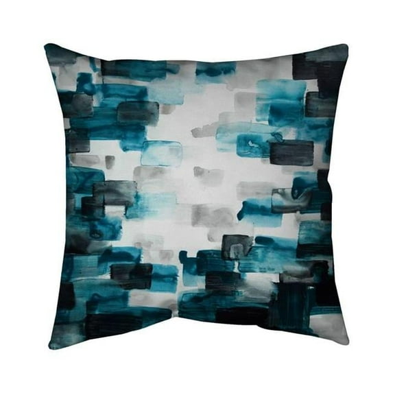Begin Home Decor 5543-2020-AB56 20 x 20 in. Turquoise & Grey Squares-Double Sided Print Indoor Pillow Cover
