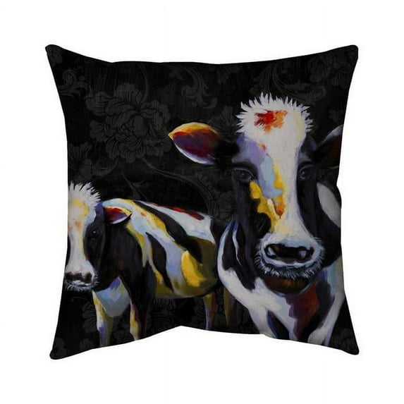 Begin Home Decor 5543-2020-AN120-1 20 x 20 in. Two Funny Cows Victorian-Double Sided Print Indoor Pillow Cover