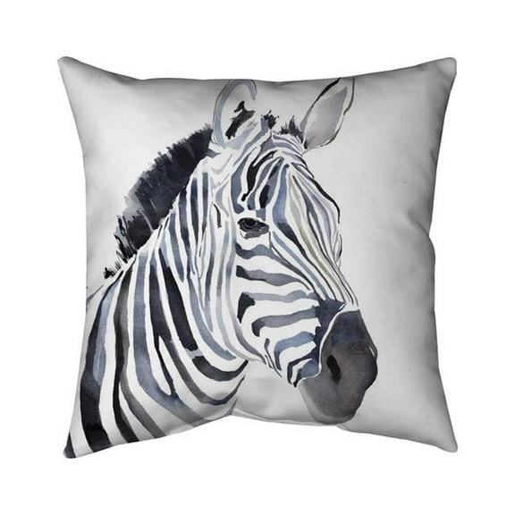 Begin Home Decor 5543-2020-AN411 20 x 20 in. Watercolor Zebra-Double Sided Print Indoor Pillow Cover