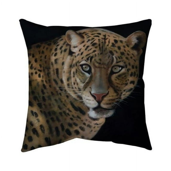 Begin Home Decor 5543-2020-AN418 20 x 20 in. Realistic Fierce Leopard-Double Sided Print Indoor Pillow Cover