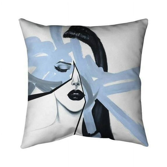Begin Home Decor 5543-2020-FI28 20 x 20 in. Abstract Blue Woman Portrait-Double Sided Print Indoor Pillow Cover
