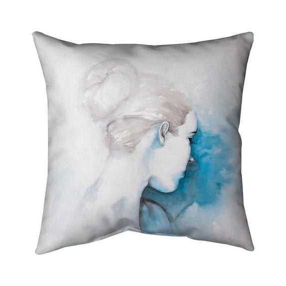 Begin Home Decor 5543-2020-FI35 20 x 20 in. Watercolor Abstract Girl with Hair Bun-Double Sided Print Indoor Pillow Cover