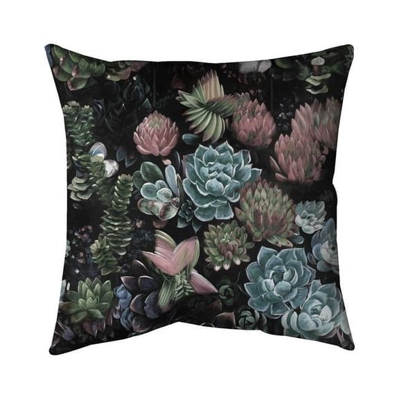 Begin Home Decor 5543-2020-FL225-1-CR 20 x 20 in. Succulent Set-Double Sided Print Indoor Pillow Cover