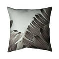thumbnail image 1 of Begin Home Decor 5543-2020-FL292 20 x 20 in. Greyscale Tropical Leaves-Double Sided Print Indoor Pillow Cover, 1 of 1