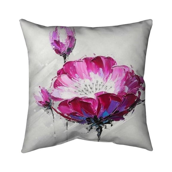 Begin Home Decor 5543-2020-FL59 20 x 20 in. Fuchsia Wild Flower-Double Sided Print Indoor Pillow Cover
