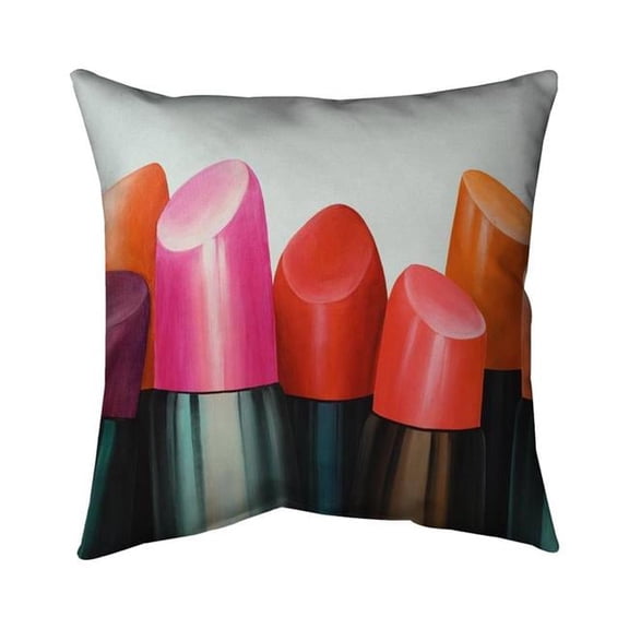 Begin Home Decor 5543-2020-MI54 20 x 20 in. Lipstick Addict-Double Sided Print Indoor Pillow Cover