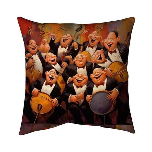 Begin Home Decor 5543-2020-MU54 20 x 20 in. Musical Joy Abstract Black Instrument Pillow - Home Decor