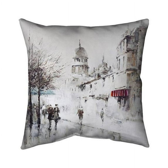 Begin Home Decor 5543-2020-ST12 20 x 20 in. Grey City Street-Double Sided Print Indoor Pillow Cover