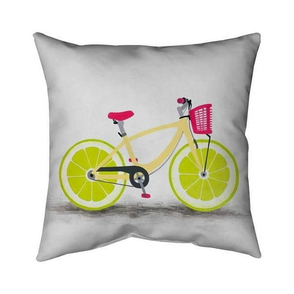 Begin Home Decor 5543-2020-TR37 20 x 20 in. Lime Wheel Bike-Double Sided Print Indoor Pillow Cover