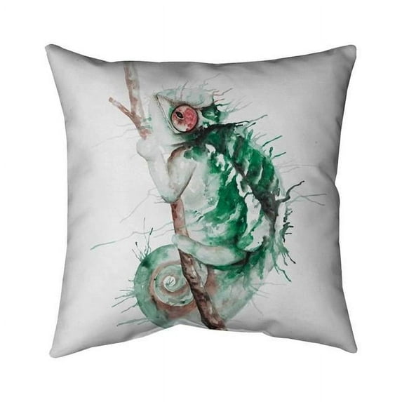 Begin Home Decor 5543-2626-AN204-1 26 x 26 in. Watercolor Chameleon-Double Sided Print Indoor Pillow Cover
