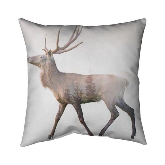Begin Home Decor 5543-2626-AN221 26 x 26 in. Deer & Forest-Double Sided Print Indoor Pillow Cover