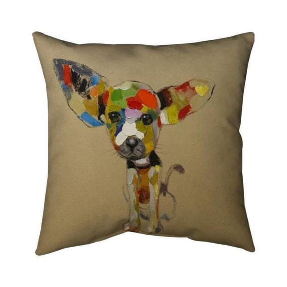 Begin Home Decor 5543-2626-AN43 26 x 26 in. Abstract Colorful Chihuahua-Double Sided Print Indoor Pillow Cover