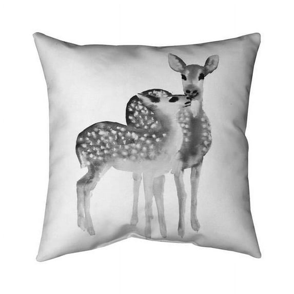 Begin Home Decor 5543-2626-AN454-1 26 x 26 in. Fawns Love-Double Sided Print Indoor Pillow Cover