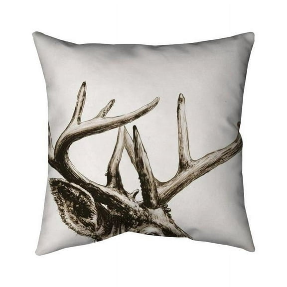 Begin Home Decor 5543-2626-AN474-2 26 x 26 in. Roe Deer Plume Sepia-Double Sided Print Indoor Pillow Cover