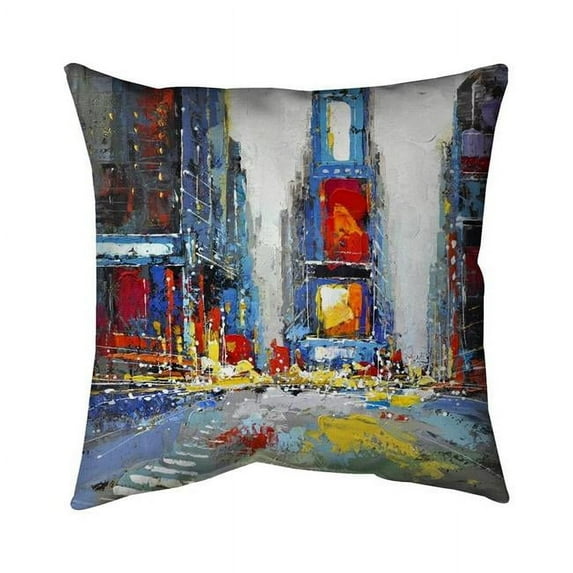 Begin Home Decor 5543-2626-CI32 26 x 26 in. Abstract & Colorful Buildings-Double Sided Print Indoor Pillow Cover