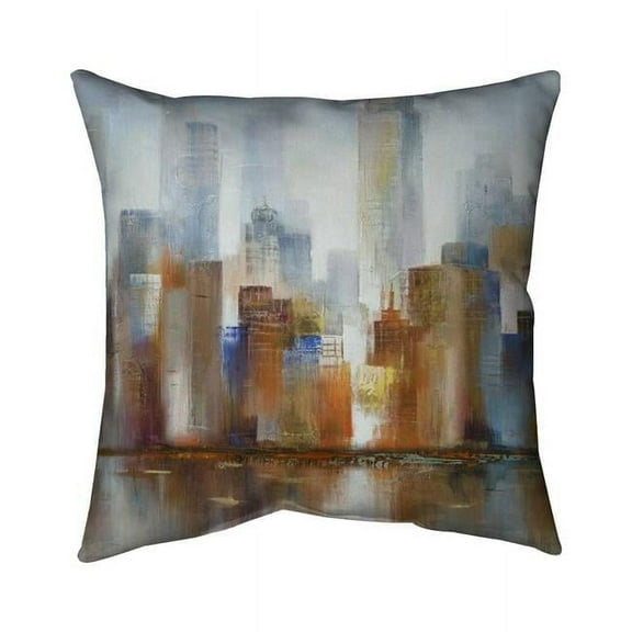 Begin Home Decor 5543-2626-CI88 26 x 26 in. Cityscape in the Fog-Double Sided Print Indoor Pillow Cover
