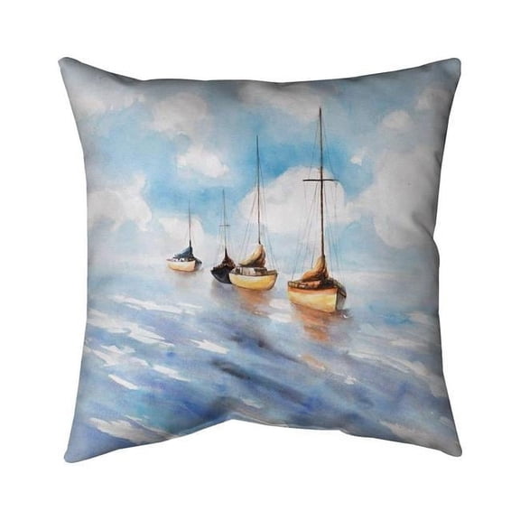 Begin Home Decor 5543-2626-CO75 26 x 26 in. Sailboats in the Sea-Double Sided Print Indoor Pillow Cover