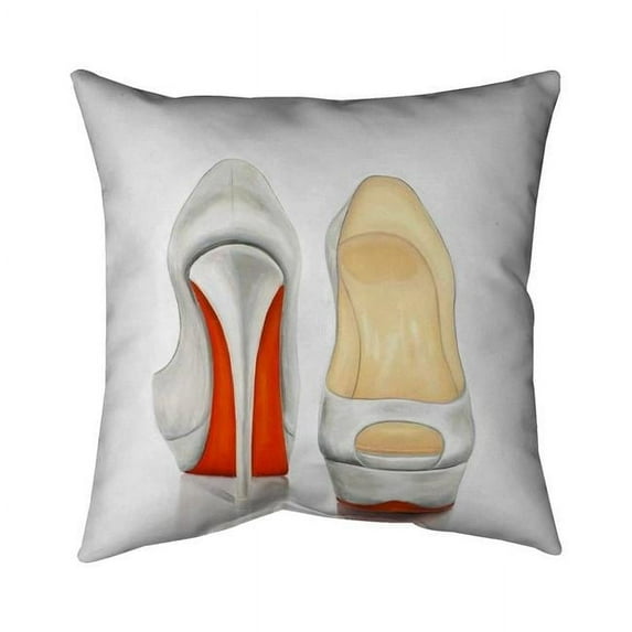 Begin Home Decor 5543-2626-FA17 26 x 26 in. Red & White Pumps-Double Sided Print Indoor Pillow Cover
