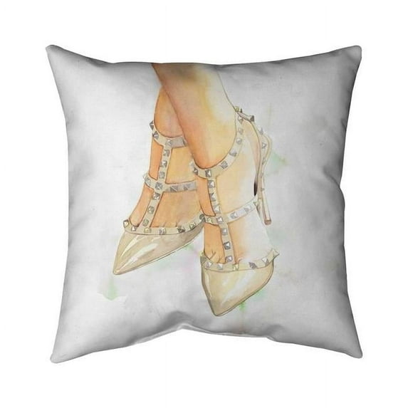 Begin Home Decor 5543-2626-FA30 26 x 26 in. Studded High Heels-Double Sided Print Indoor Pillow Cover