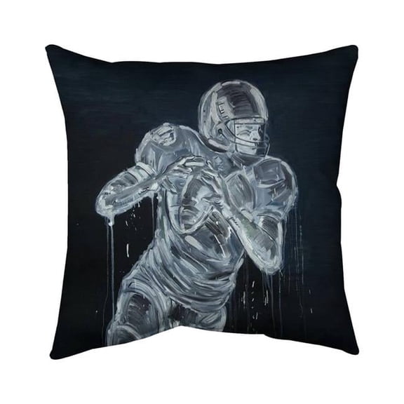 Begin Home Decor 5543-2626-SP66 26 x 26 in. Football Player Blue Sports Poly Twill Throw for Home Decor