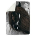 thumbnail image 1 of Begin Home Decor 5545-6080-AN123-1 60 x 80 in. Dark Brown Horse-Sherpa Fleece Blanket, 1 of 1