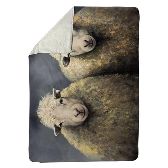 Begin Home Decor 5545-6080-AN212 60 x 80 in. Wool Sheeps-Sherpa Fleece Blanket