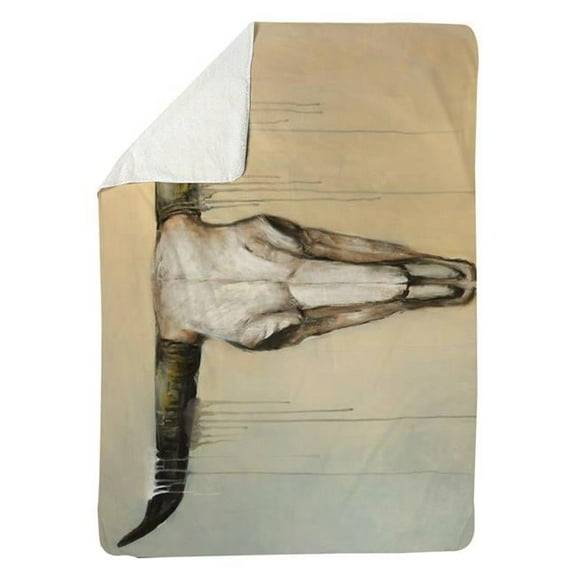 Begin Home Decor 5545-6080-AN260 60 x 80 in. Bull Skull-Sherpa Fleece Blanket
