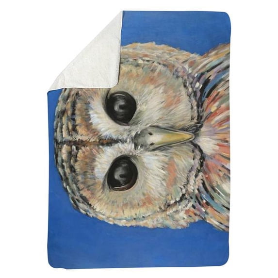 Begin Home Decor 5545-6080-AN296 60 x 80 in. Colorful Spotted Owl-Sherpa Fleece Blanket