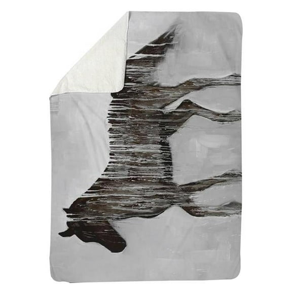 Begin Home Decor 5545-6080-AN299 60 x 80 in. Gambading Abstract Horse-Sherpa Fleece Blanket