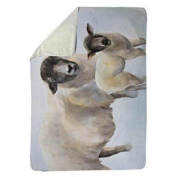 Begin Home Decor 5545-6080-AN385 60 x 80 in. Sheep & Its Baby-Sherpa Fleece Blanket