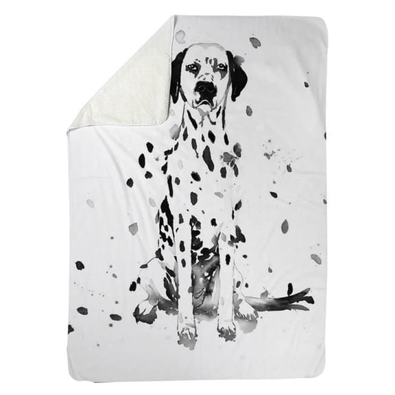 Begin Home Decor 5545-6080-AN472 60 x 80 in. Dalmatian Dog-Sherpa Fleece Blanket