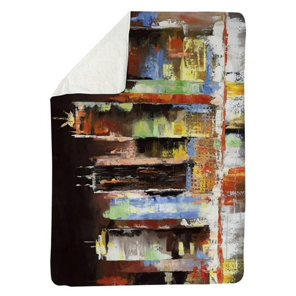 Begin Home Decor 5545-6080-CI17 60 x 80 in. Cityscape by Night-Sherpa Fleece Blanket