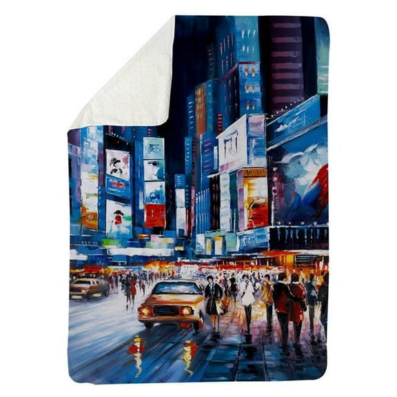 Begin Home Decor 5545-6080-CI183 60 x 80 in. Times Square Perspective-Sherpa Fleece Blanket