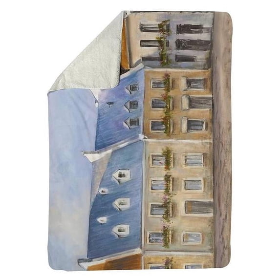 Begin Home Decor 5545-6080-CI256 60 x 80 in. Old Quebec City-Sherpa Fleece Blanket