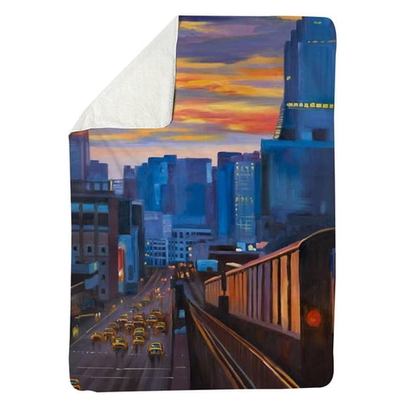 Begin Home Decor 5545-6080-CI268 60 x 80 in. Subway In New-York City-Sherpa Fleece Blanket