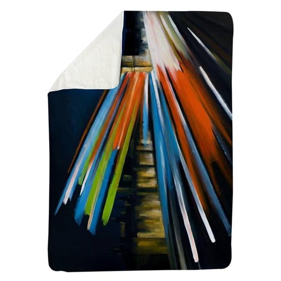 Begin Home Decor 5545-6080-CI278 60 x 80 in. London Bus with Long Exposure-Sherpa Fleece Blanket