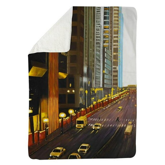 Begin Home Decor 5545-6080-CI356 60 x 80 in. New York City 9th Street-Sherpa Fleece Blanket