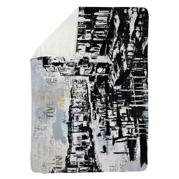 Begin Home Decor 5545-6080-CI48 60 x 80 in. Abstract Venise Port-Sherpa Fleece Blanket